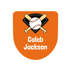 baseball badge name stickers for kids baseball orange