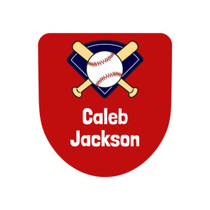 baseball badge name stickers for kids baseball red