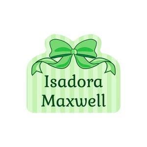 custom shape name labels bow green