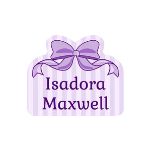 custom shape name labels bow purple