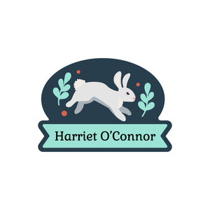 bunny shape name labels bunny navy