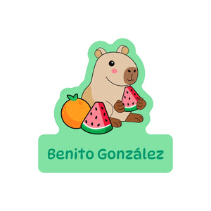 custom shape name labels in capybara green