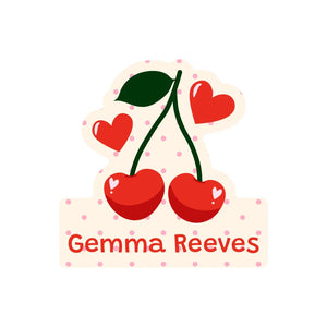 custom shape name labels cherries cream