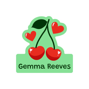 custom shape name labels cherries solid green
