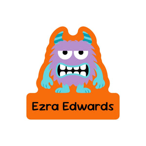 custom shape name labels monsters orange