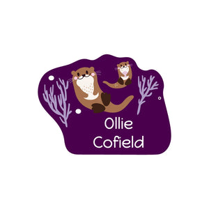 custom shape name labels otter dark purple