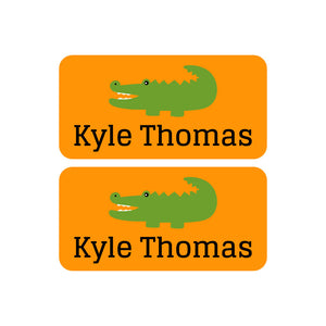 shoe name labels allligator orange