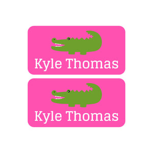 shoe name labels allligator pink