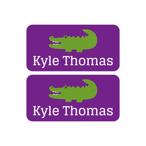 shoe name labels allligator purple