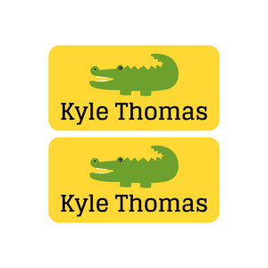 shoe name labels allligator yellow