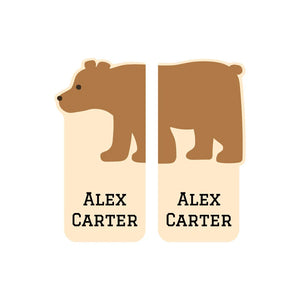 shoe name labels for kids in bear cream