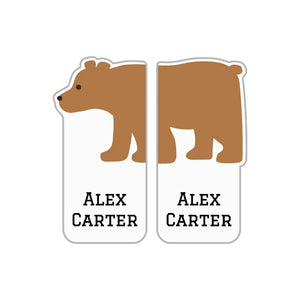 shoe name labels for kids in bear light gray