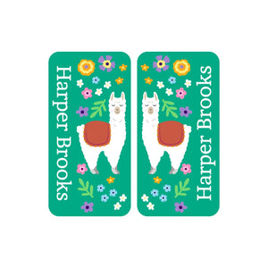 shoe labels for kids llama green
