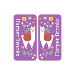 shoe labels for kids llama purple