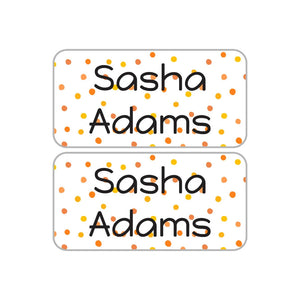 shoe name labels for kids in pom pom orange