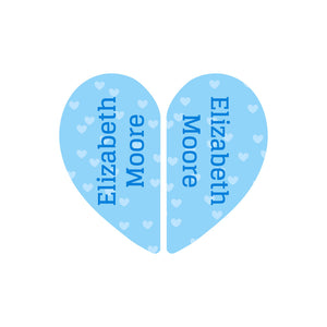 stick-on shoe name labels sweetheart blue