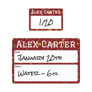 sippy cup write-on labels for kids in bear maroon