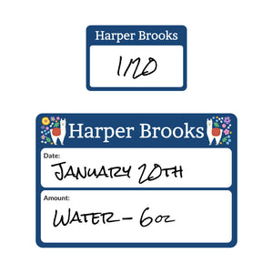 sippy cup write on labels for kids llama dark blue