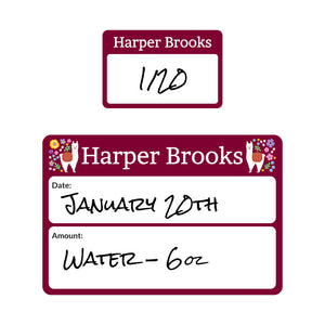 sippy cup write on labels for kids llama dark magenta