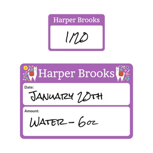 sippy cup write on labels for kids llama purple