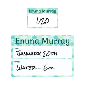 custom sippy cup labels for daycare in mermaid pattern oceana