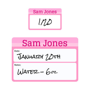 ombre pink sippy cup write-on labels