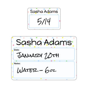 sippy cup labels for daycare in pom pom rainbow