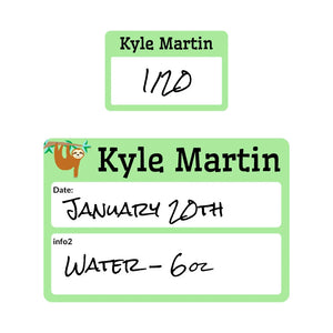 sippy cup write on labels for kids sloth green