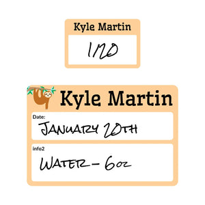 sippy cup write on labels for kids sloth orange