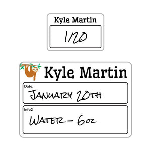 sippy cup write on labels for kids sloth white