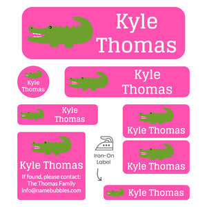 sleepaway camp labels pack allligator pink