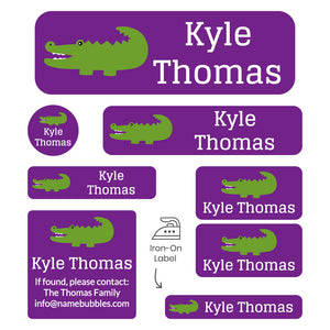 sleepaway camp labels pack allligator purple
