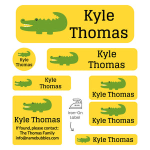 sleepaway camp labels pack allligator yellow