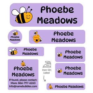 sleepaway camp labels pack bee purple