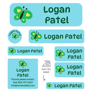 sleepaway camp labels pack butterfly blue
