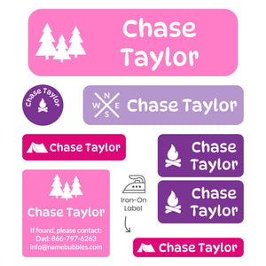 sleepaway camp labels pack campsite fairy princess