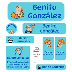 sleepaway labels pack capybara blue