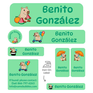 sleepaway labels pack capybara green