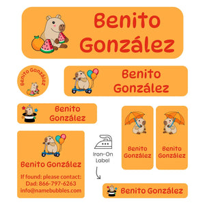 sleepaway labels pack capybara orange