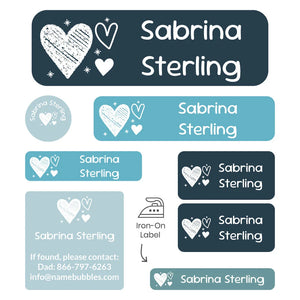 sleepaway labels pack doodle hearts arctic popsicle