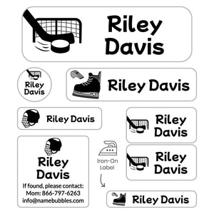 sleepaway labels pack hockey black white