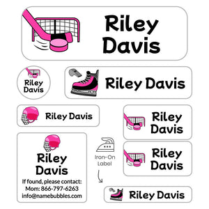 sleepaway labels pack hockey pink