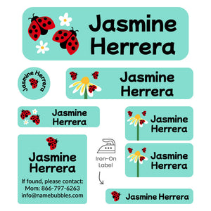 sleepaway labels pack ladybug pastel green