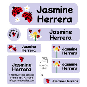 sleepaway labels pack ladybug periwinkle