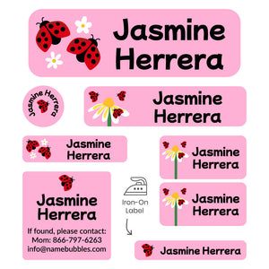 sleepaway labels pack ladybug pink