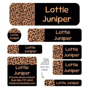 sleepaway camp name labels leopard print classic