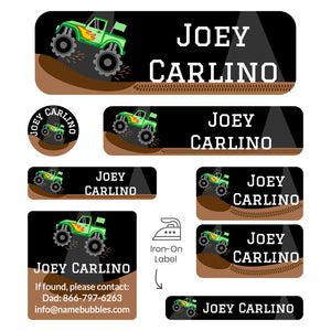 sleepaway labels pack monster truck green