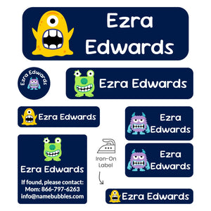 sleepaway camp labels pack monsters dark blue