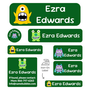 sleepaway camp labels pack monsters dark green