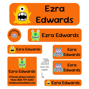 sleepaway camp labels pack monsters orange